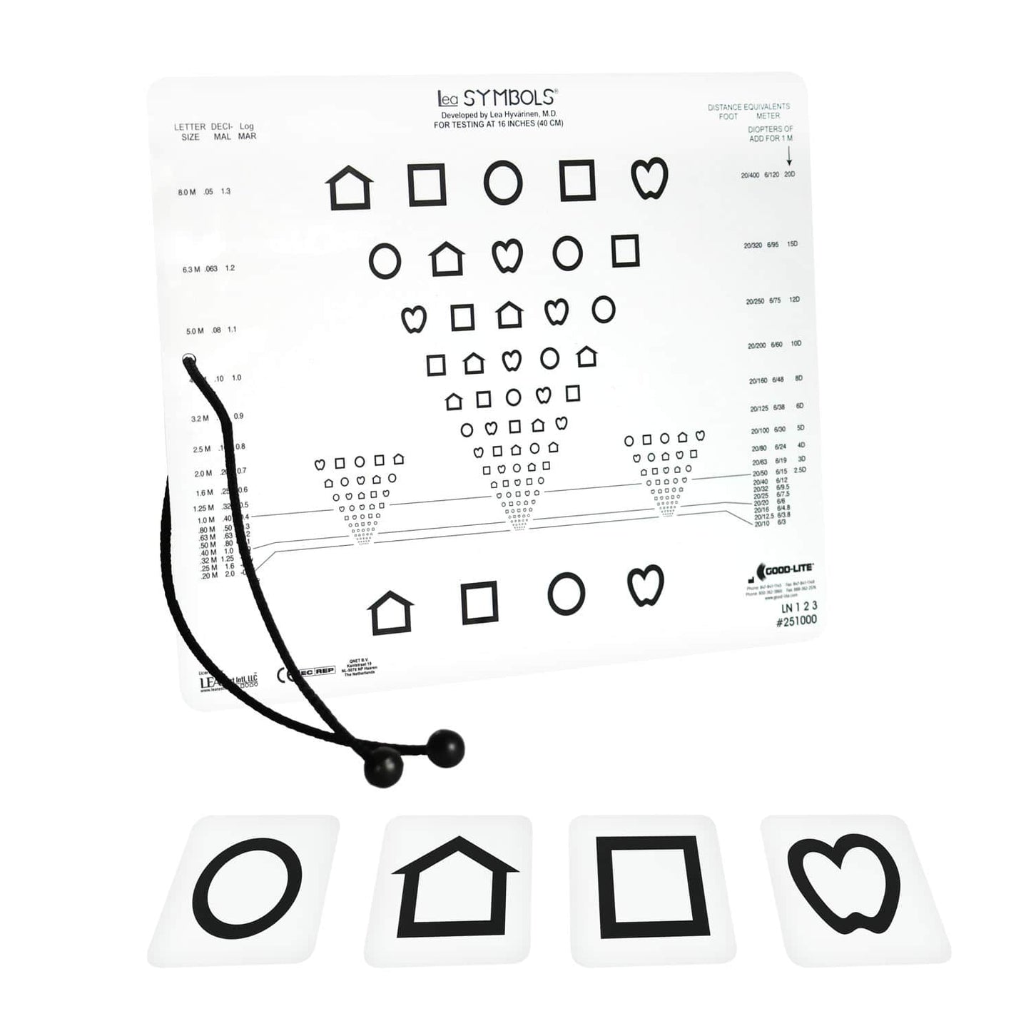 Nahtest LEA™-Symbole/-Zahlen-Karte