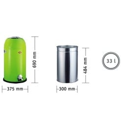 Tret-Abfallsammler, "Kickmaster", 33 Liter, Edelstahl