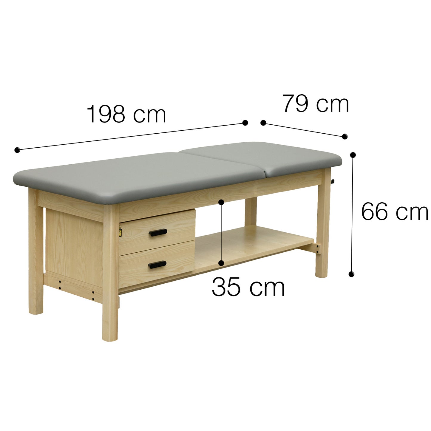 Holz-Behandlungsliege mit Unterschrank | günstig kaufen