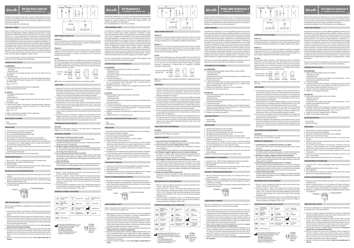 Wondfo Strep A (Scharlach) Streptokokken Schnelltest