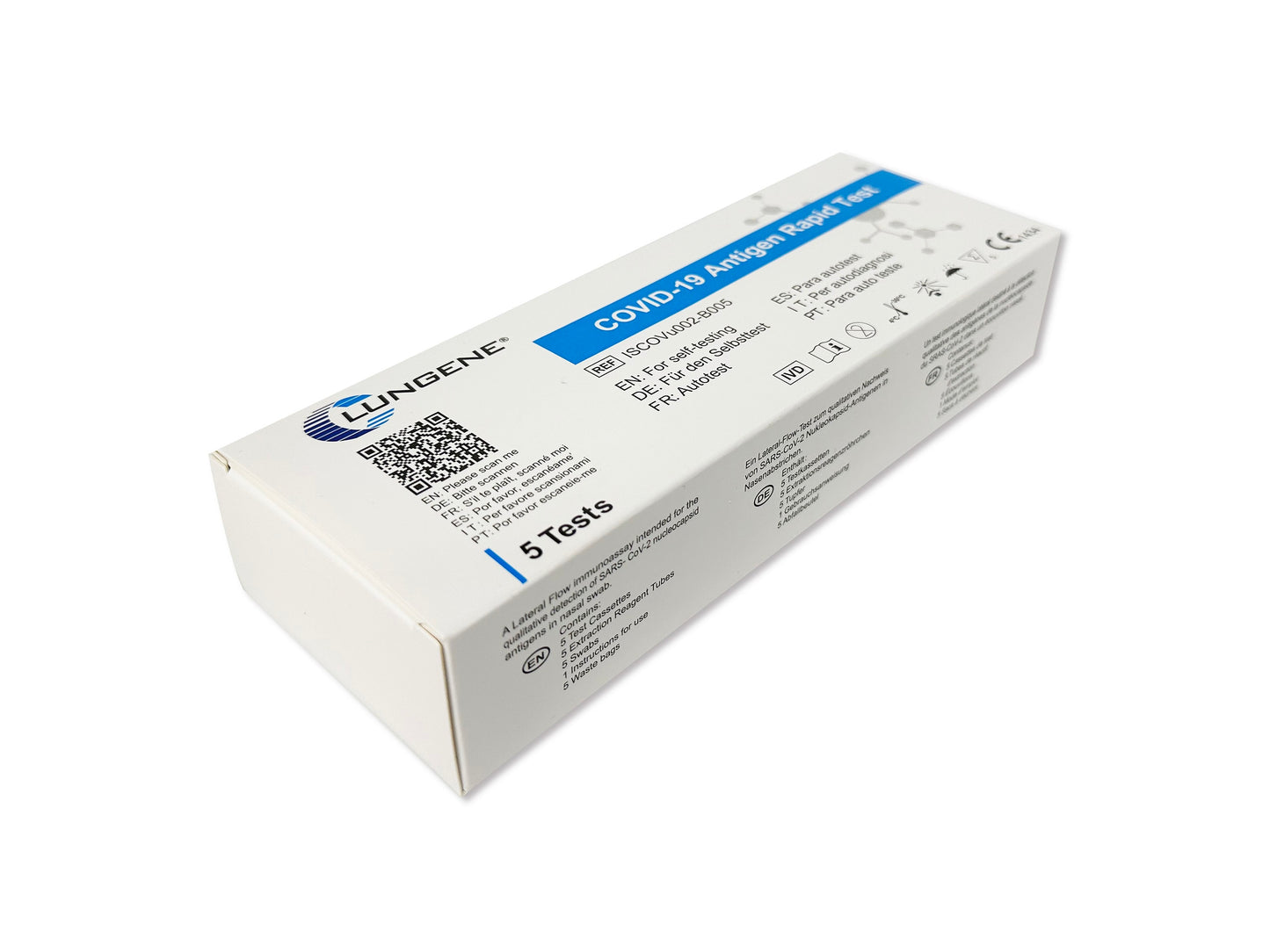 5er Box Clungene® Covid-19 Corona Schnelltest für Laien (Selbsttest)