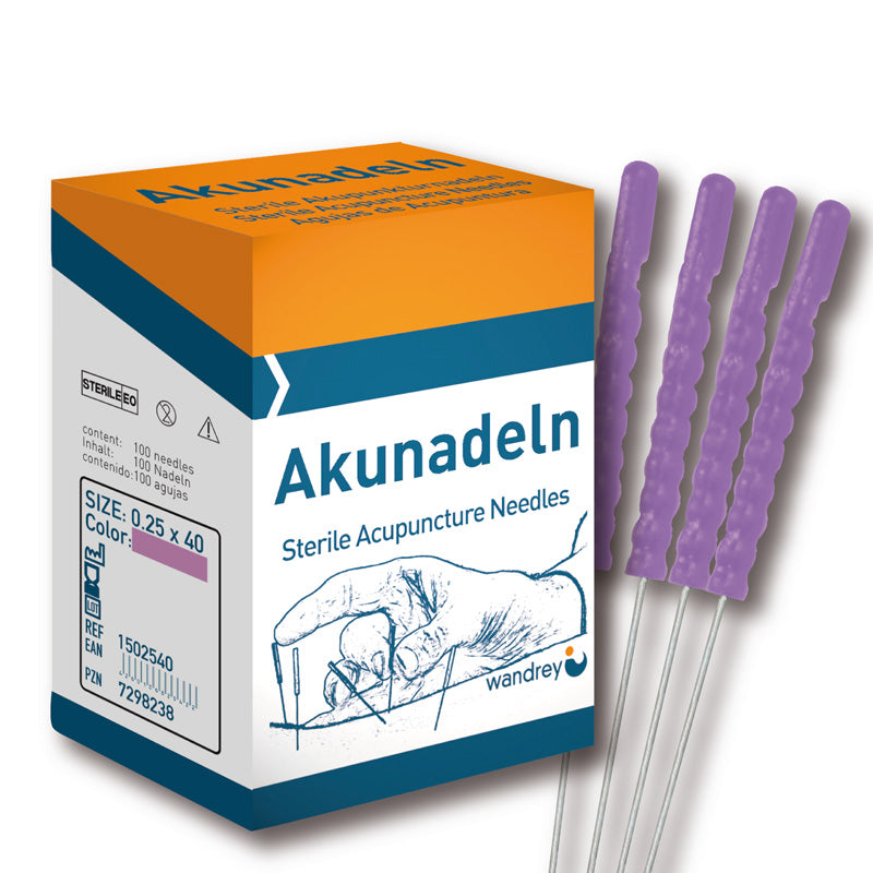Akupunkturnadeln mit Kunststoffgriff | 0,25 x 40 mm, lila | EAN 4260136820422 | günstig kaufen