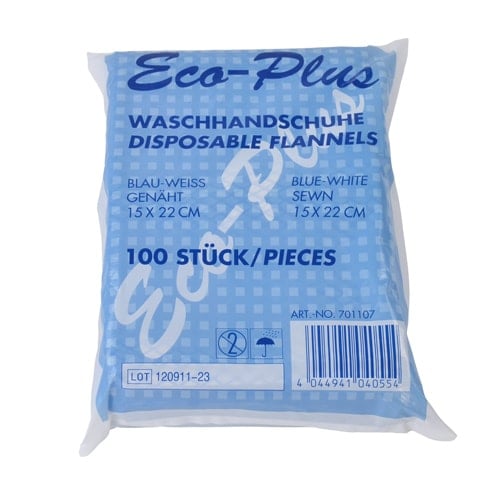 Waschhandschuhe, genäht, 100 Stück