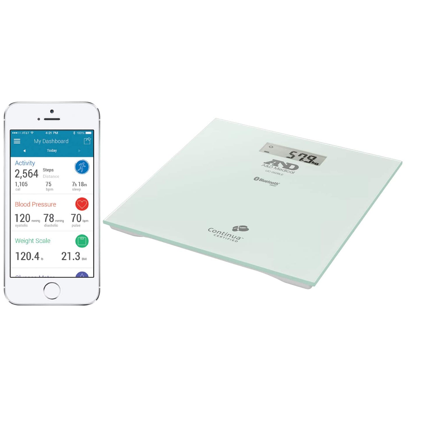 Digitale Bluetooth-Personenwaage aus Glas UC-352BLE