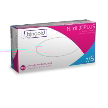 BINGOLD Nitril 35PLUS Einweghandschuhe, weiß