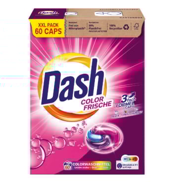 Dash Colorwaschmittel, Color Frische Caps, Pods 3in1, 60 WL