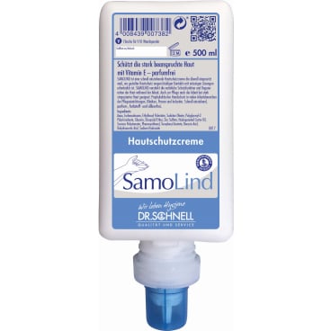DR. SCHNELL - Dr. Schnell Hautschutzcreme SAMOLIND, parfümfrei - 0,5 Liter - Flasche für V10 Spendersystem