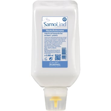DR. SCHNELL - Dr. Schnell Hautschutzcreme SAMOLIND, parfümfrei - 2 Liter - Spenderflasche für DSC-Industriespender
