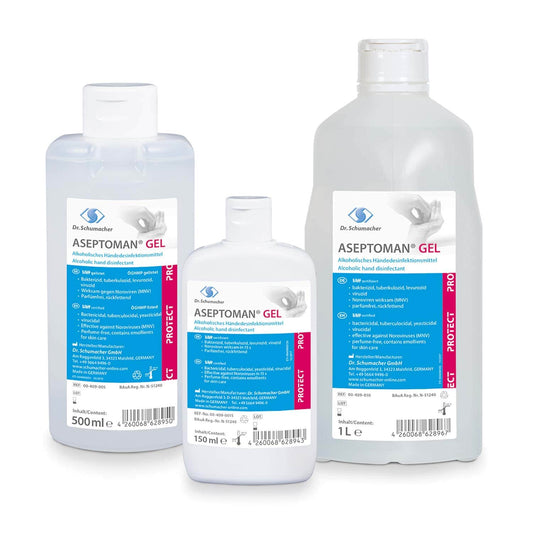 Händedesinfektionsgel Aseptoman - alkoholische Gel-Form für einfache Anwendung - Med-Praxisbedarf