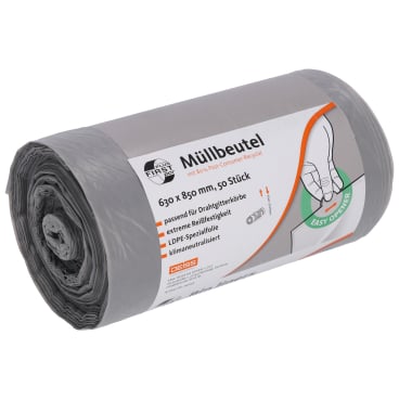 DEISS FIRST PLUS pcr Müllbeutel, 80 Liter, grau