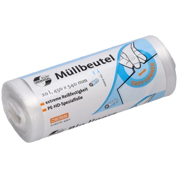 DEISS UNIVERSAL PLUS Müllbeutel 20 Liter, transparent