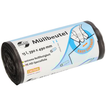 DEISS UNIVERSAL PLUS Mülltüte 15 Liter, grau