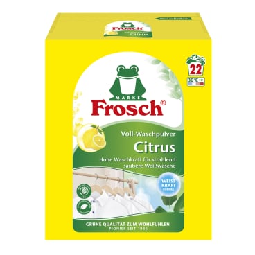 Frosch Voll-Waschpulver, Citrus, mit Weißkraftformel, 22 WL