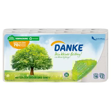 Danke Toilettenpapier, 3-lagig, ohne Bleichmittel