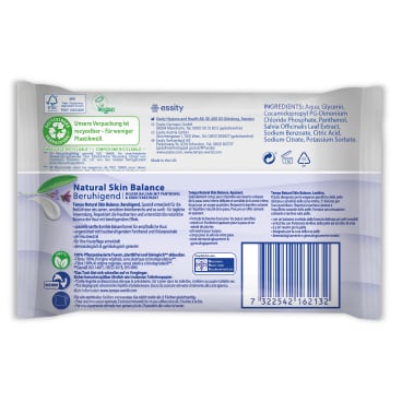 Tempo Natural Skin Balance - Beruhigend feuchte Toilettentücher