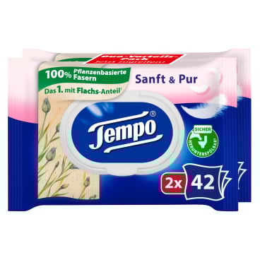 Tempo sanft & pur feuchte Toilettentücher