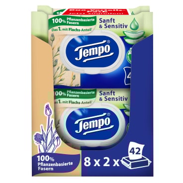 Tempo sanft & sensitive Toilettentücher Großpackung