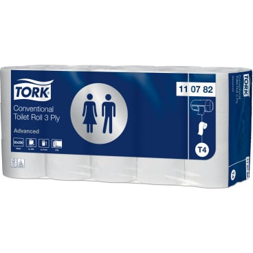 Tork Kleinrollen Toilettenpapier T4 Advanced, 3-lagig, weiß