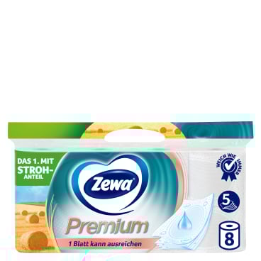Zewa Premium Toilettenpapier, 5-lagig mit Strohanteil