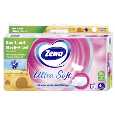 Zewa Ultra Soft Toilettenpapier, 4-lagig mit Strohanteil