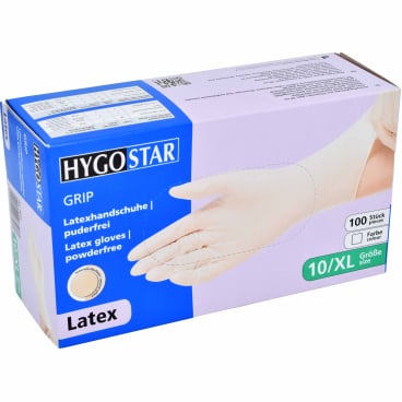 HYGOSTAR® Latexhandschuhe Grip, puderfrei, weiß
