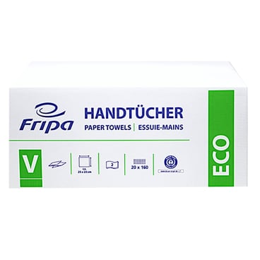 Fripa Papierhandtücher ECO, V-Falz, 25 x 23 cm