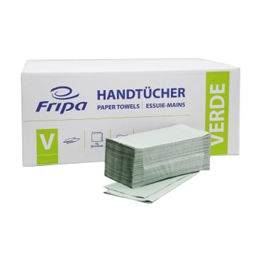 Fripa Papierhandtücher Green, V-Falz, 25 x 23 cm