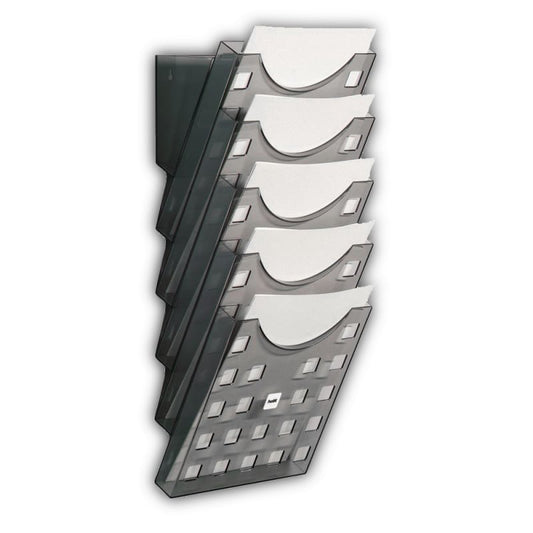 Wandprospekthalter A4, grau-transparent