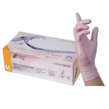 NITRAS GLAMOUR WAVE Nitril Einmalhandschuhe, rosa