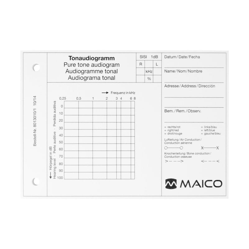Tonaudiogrammblock für Maico ST20