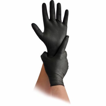 MaiMed® Diamond Grip Nitril Einmalhandschuhe, schwarz, puderfrei