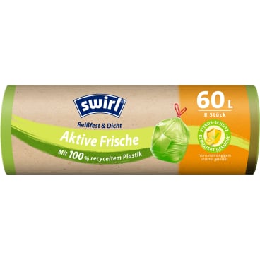 Swirl® Müllbeutel Reißfest, Aktive Frische, 60 Liter