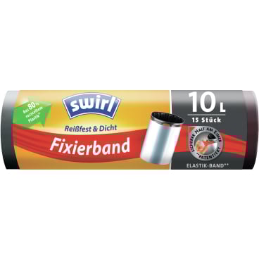 Swirl® Müllbeutel Reißfest, mit Fixierband, 10 Liter
