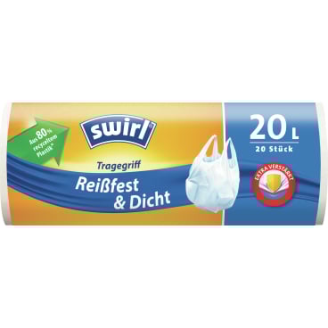 Swirl® Müllbeutel Reißfest, mit Tragegriff, 20 Liter