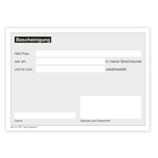 Anwesenheitsbescheinigung