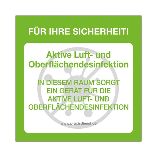 Aufkleber «Aktive Luft- und Oberflächendesinfektion»