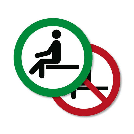 Aufkleber Sitzen verboten/gestattet