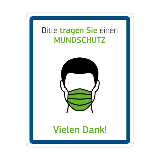Hinweisschild "Bitte Mundschutz tragen"
