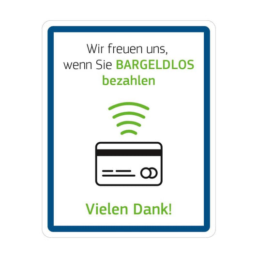 Hygiene Hinweis "Bargeldlos zahlen"