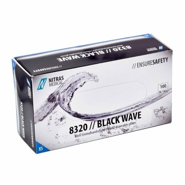 NITRAS BLACK WAVE Nitril Einmalhandschuhe, schwarz