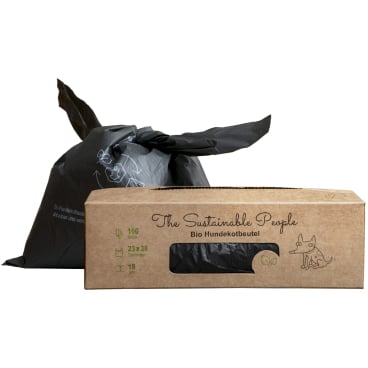 TSP Bio Hundekotbeutel Comfort Großrolle, schwarz, 23 x 38 cm