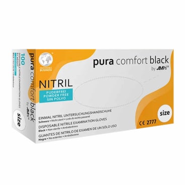 puracomfort black Nitrilhandschuhe, puderfrei, schwarz