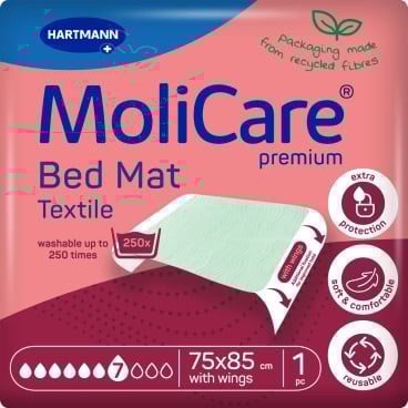 MOLICARE® Premium Bed Mat Textile Bettschutzeinlage mit Flügeln