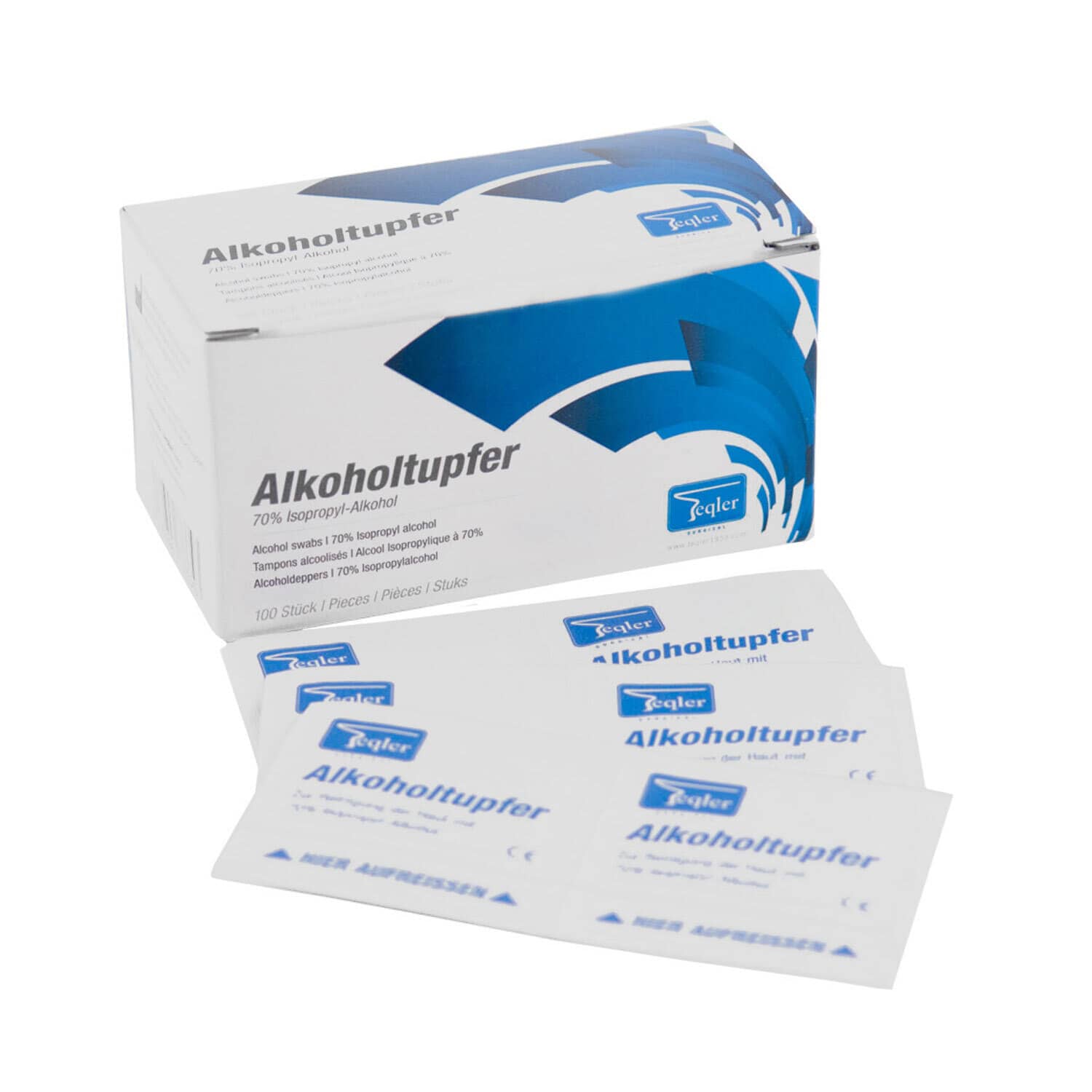 Nexodis Alkoholtupfer 6,5x3 Cm – 100 Stück, 70% Isopropyl, Desinfektionstücher Für Haut & Oberflächen, Qualität Wie In Kliniken