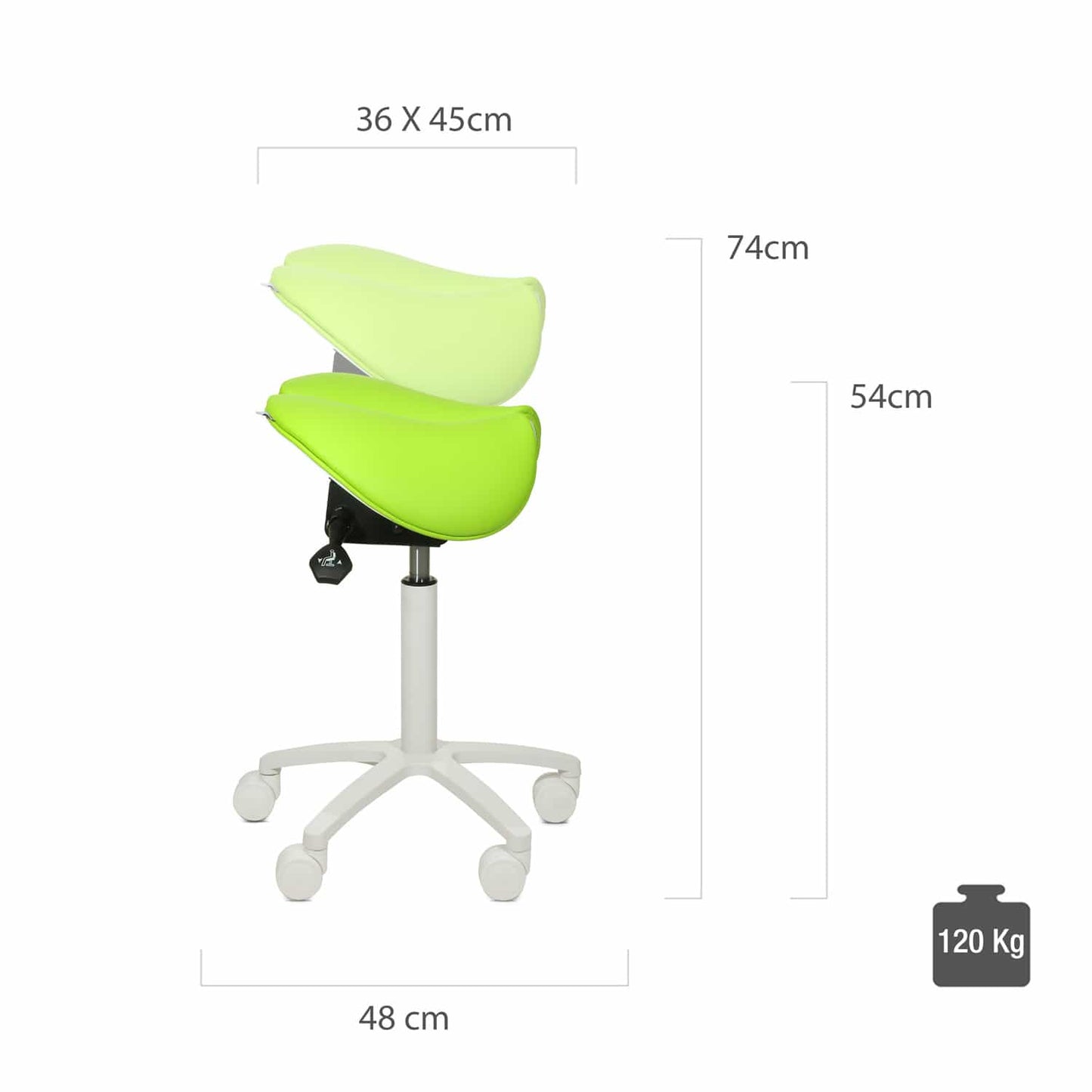 Sattelhocker mit geteilter Sitzfläche
