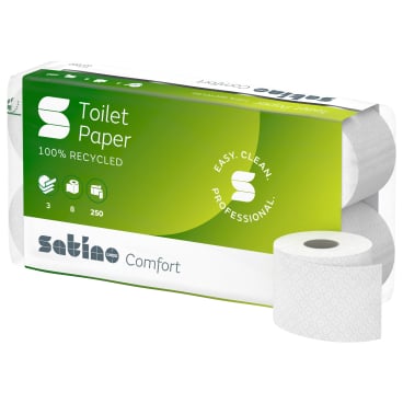 Satino Comfort Kleinrollen Toilettenpapier, hochweiß, MT1