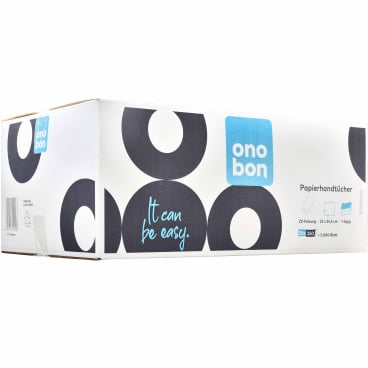 onobon Papierhandtücher, 24,5 x 23 cm, 1-lagig, natur