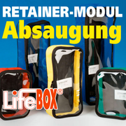 Retainer Modultasche Lifebox M - Absaugung, verschiedene Farben